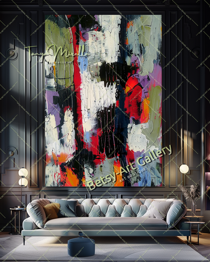 Abstract Oil Painting on Canvas – Contemporary Wall Art #138