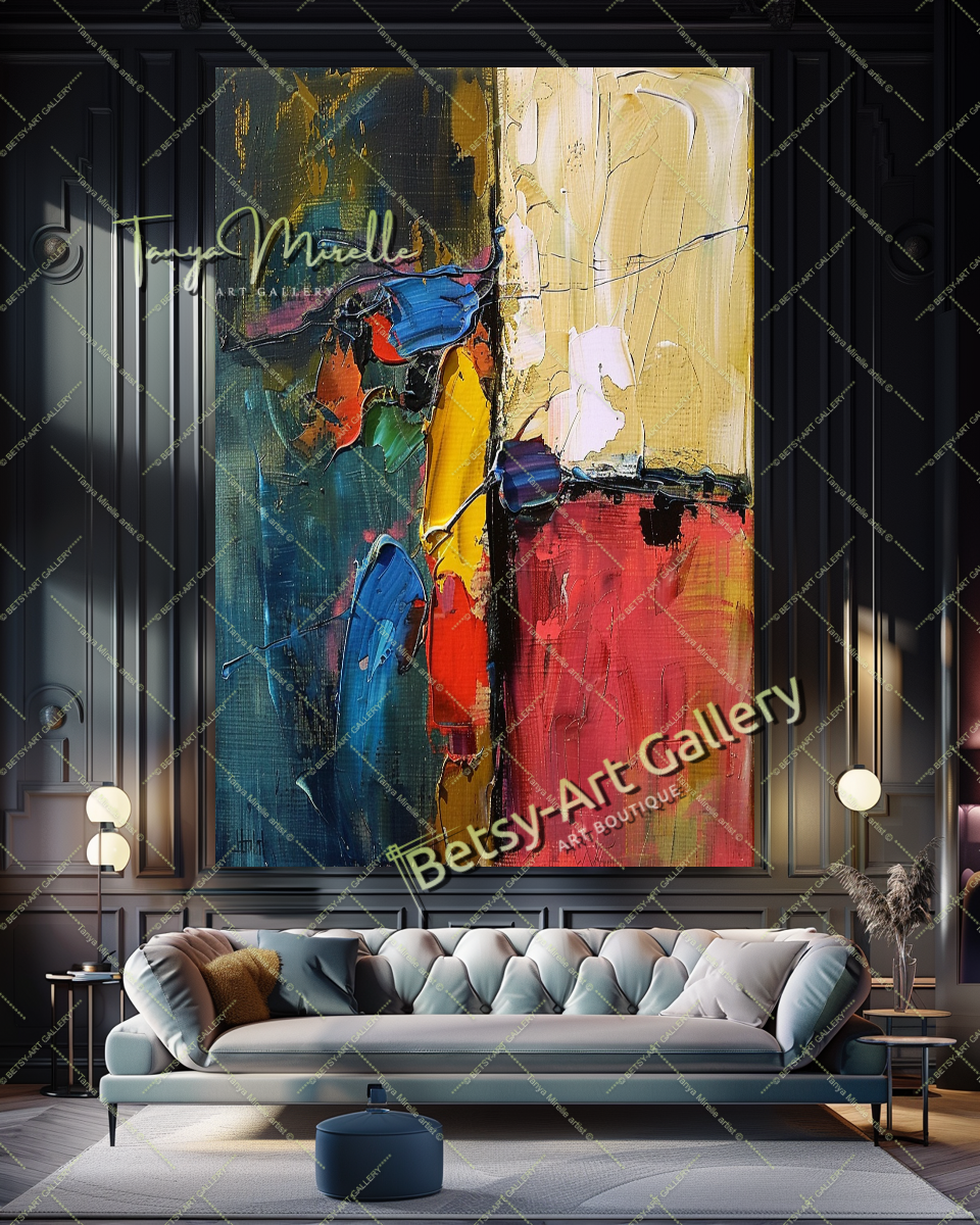 Colorful Impasto Painting – Abstract Modern Wall Art #130