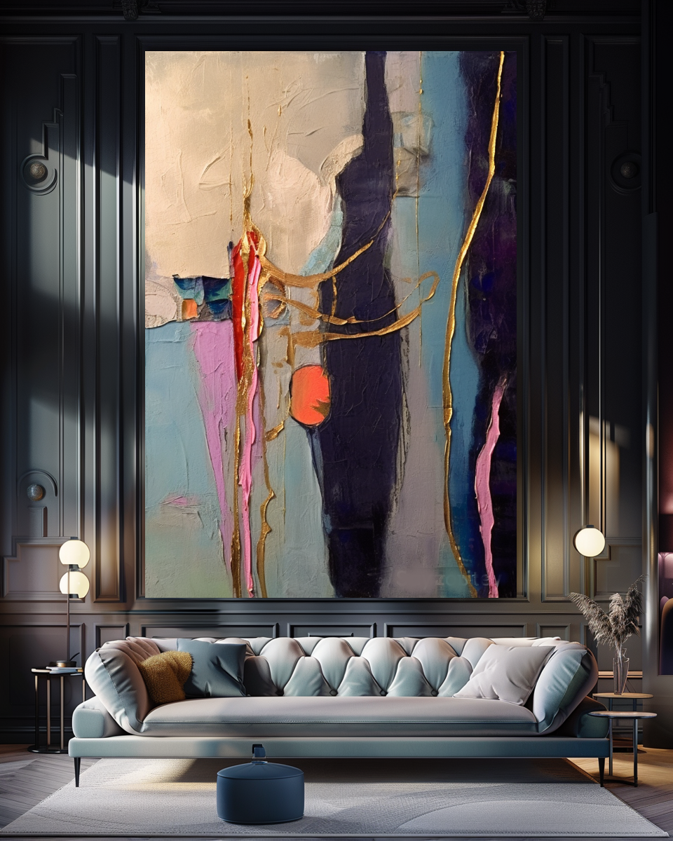 Original Purple Modern Abstract Art - Impasto Oil Painting on Canvas - Colorful Wall Art
