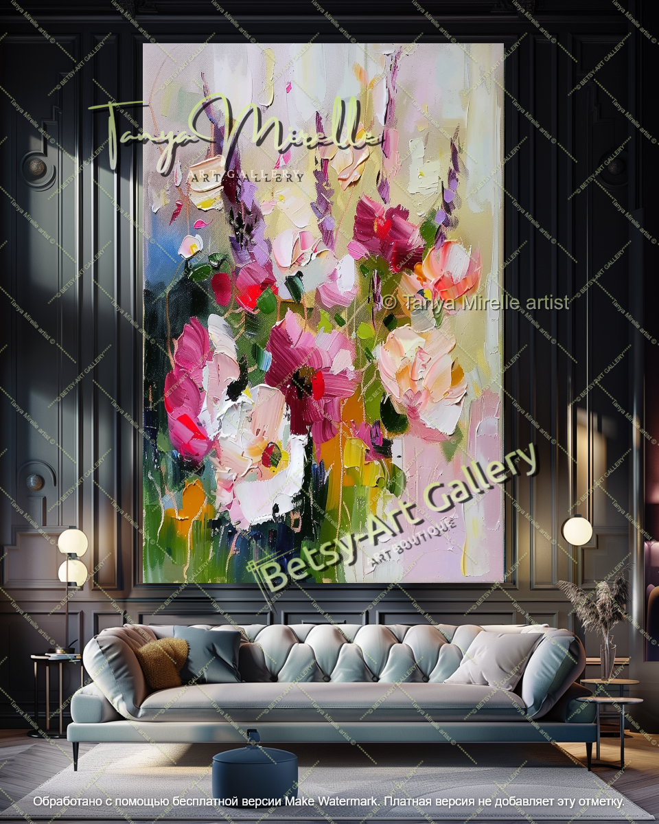 Vibrant Abstract Flower Wall Art Canvas