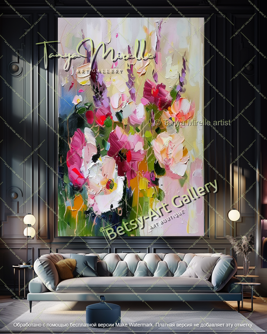 Vibrant Abstract Flower Wall Art Canvas