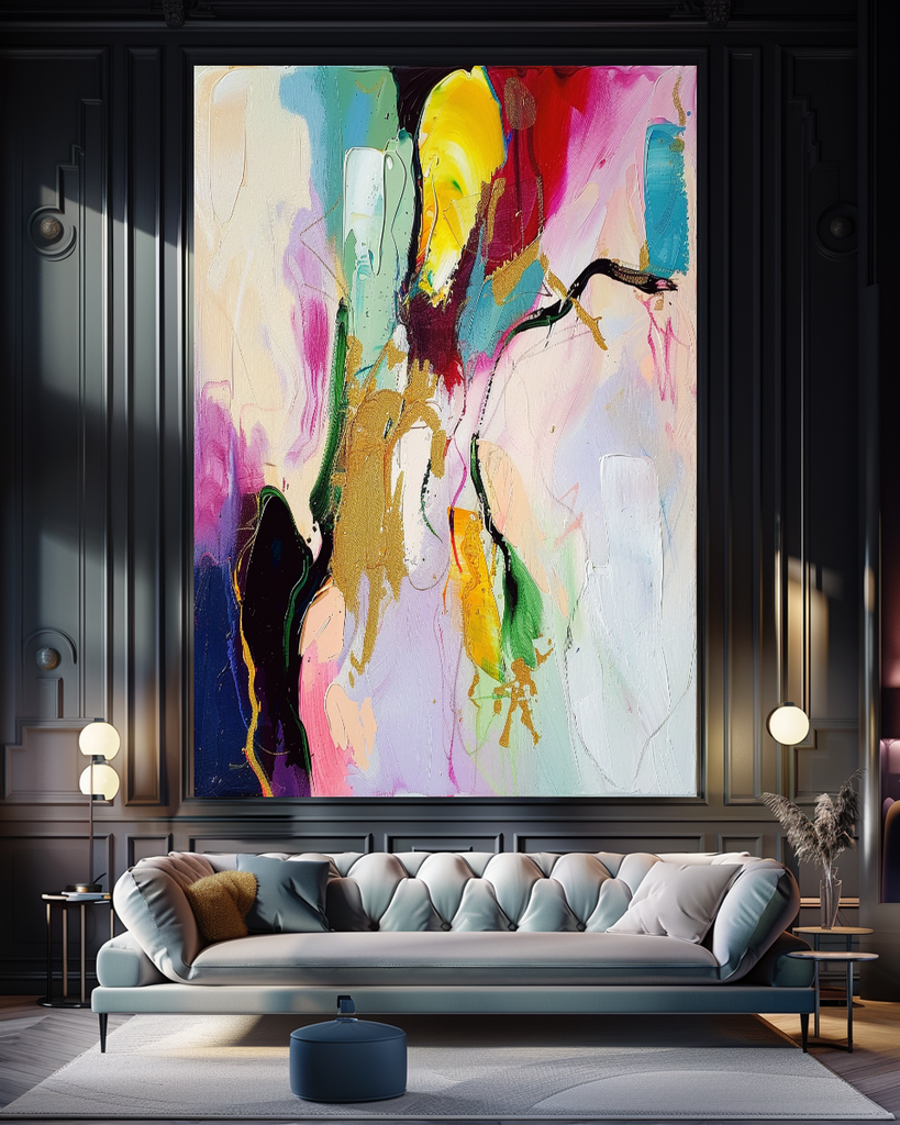 Vibrant Modern Abstract Art - Impasto Oil Painting on Canvas - Colorful Wall Art – Large – Oil on Canvas – {{ product.title }} canvas artwork by Tanya Mirelle – modern wall decor – original artwork for home, living room, office, or gallery – original artwork by BETSY-ART GALLERY