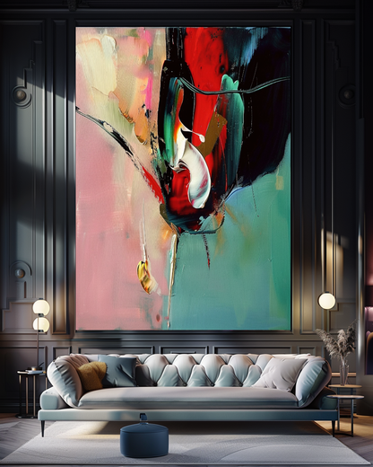 Original Abstract Impasto Oil Painting – Modern Textured Canvas Art for Living Room
