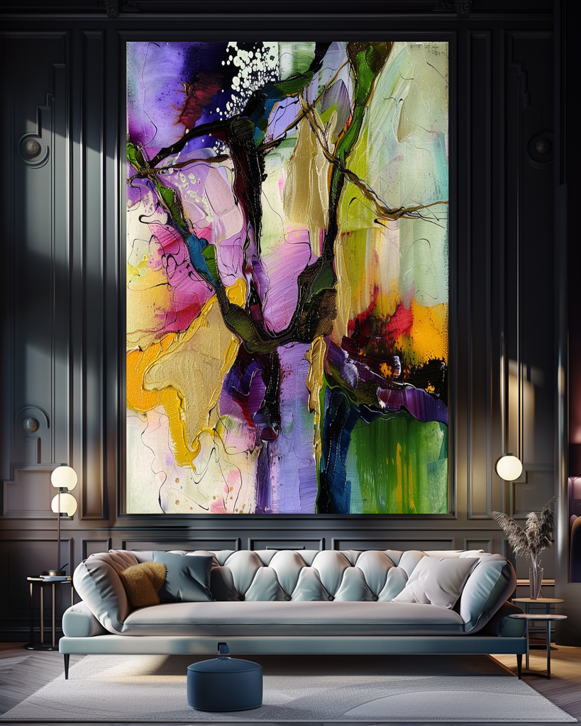 Colorful Abstract Impasto Oil Painting on Canvas - Vibrant Modern Wall Art for Living room – Large – Oil on Canvas – {{ product.title }} canvas artwork by Tanya Mirelle – modern wall decor – original artwork for home, living room, office, or gallery – original artwork by BETSY-ART GALLERY