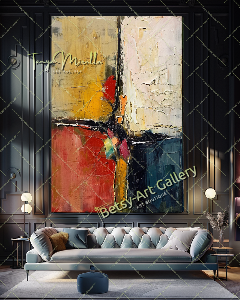 Colorful Impasto Painting – Abstract Modern Wall Art #131