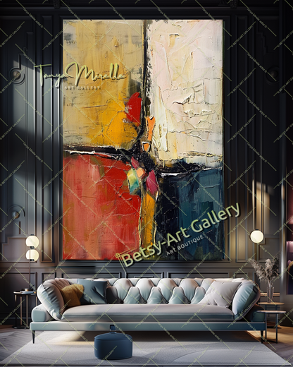 Colorful Impasto Painting – Abstract Modern Wall Art #131