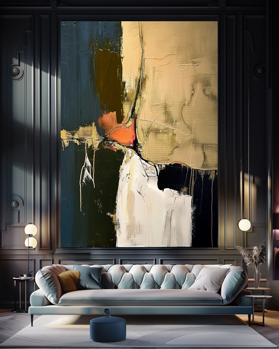 EXTRA LARGE Peinture à l’huile d’empâtement sur toile / Pas de cadre