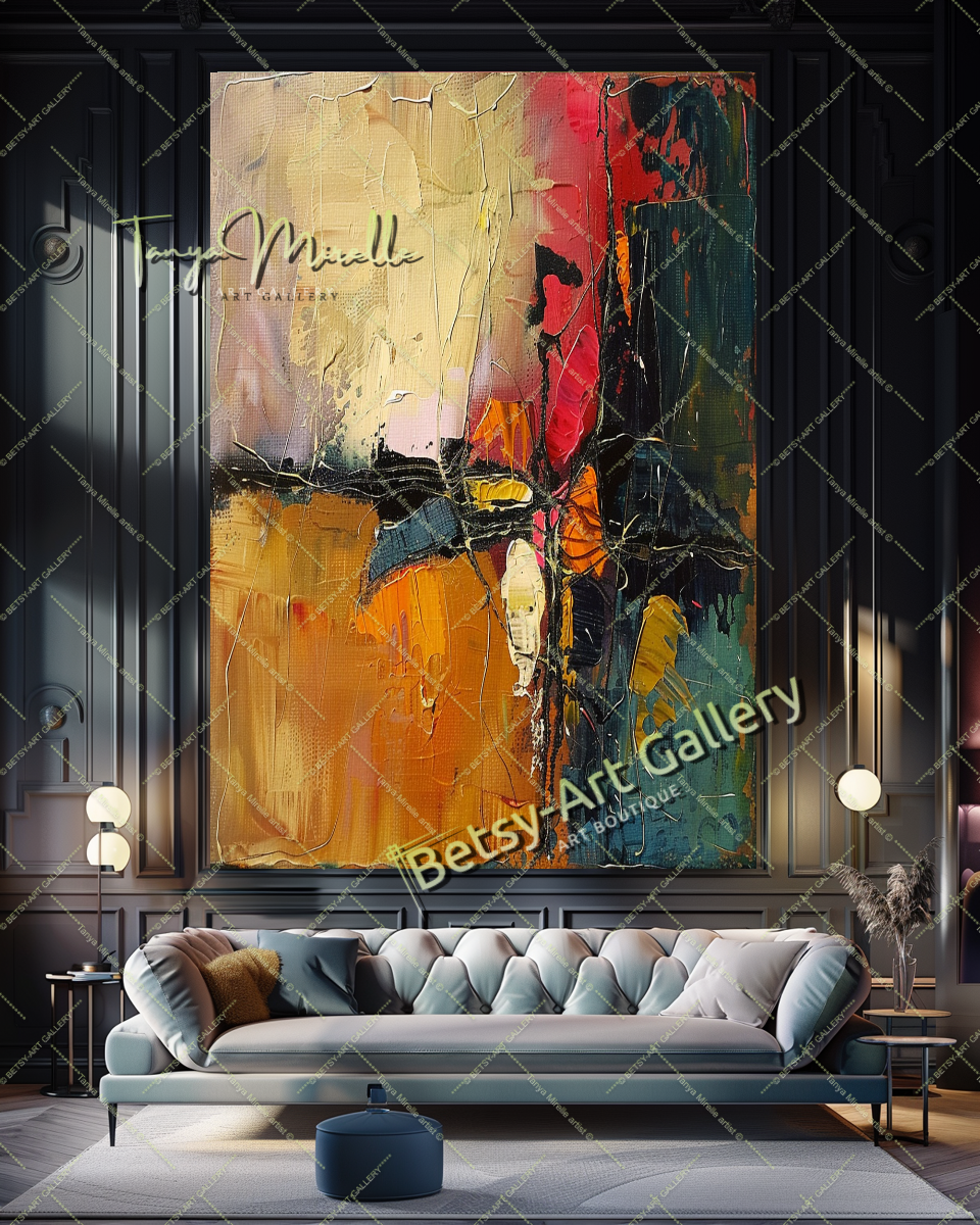 Colorful Impasto Painting – Abstract Modern Wall Art #131