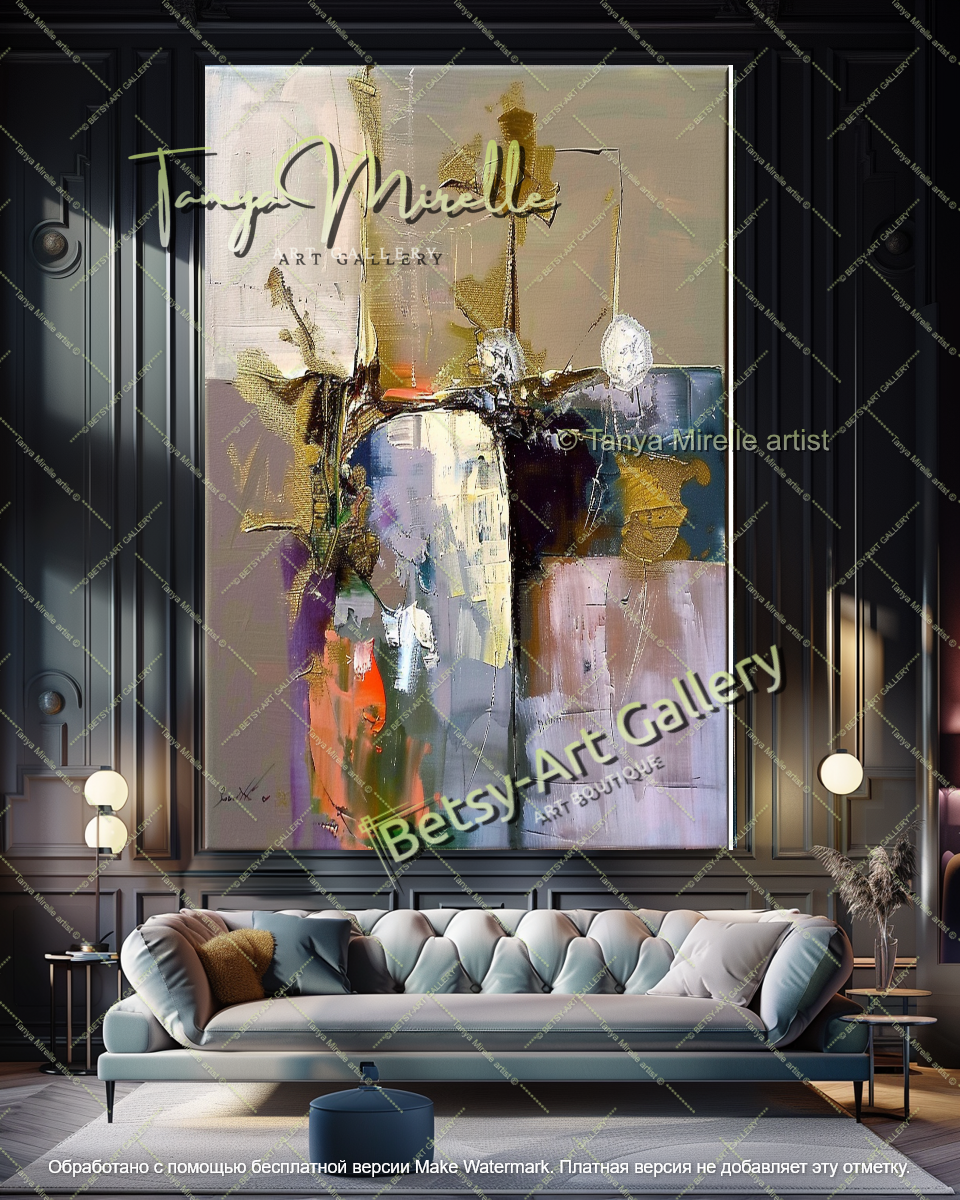 Luxury Textured Floral Wall Art Canvas