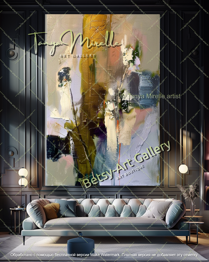 Luxury Textured Floral Wall Art Canvas