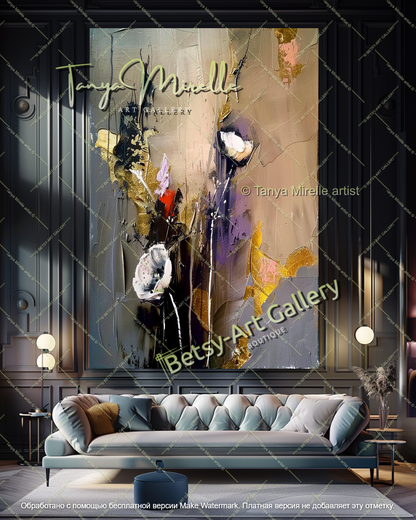 Large Floral Art Modern Wall Decor Painting