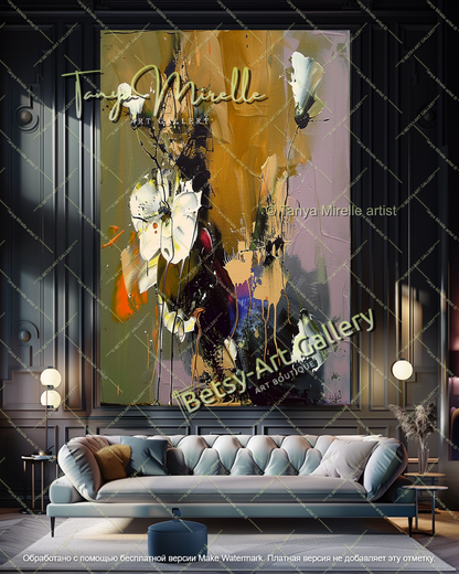 Large Floral Art Modern Wall Decor Painting