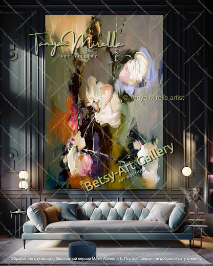 Large Floral Art Modern Wall Decor Painting