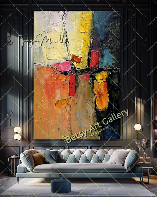 Colorful Impasto Painting – Abstract Modern Wall Art #131