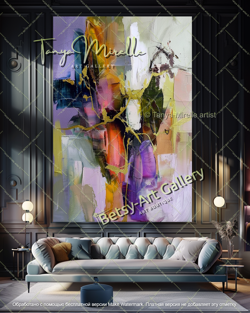 Abstract Flower Painting Textured Modern Canvas