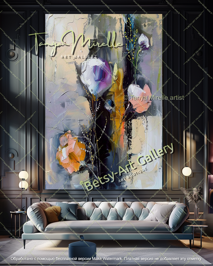 Abstract Flower Canvas Art for Modern Interiors