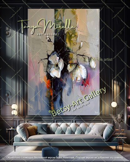 Abstract Flower Canvas Art for Modern Interiors
