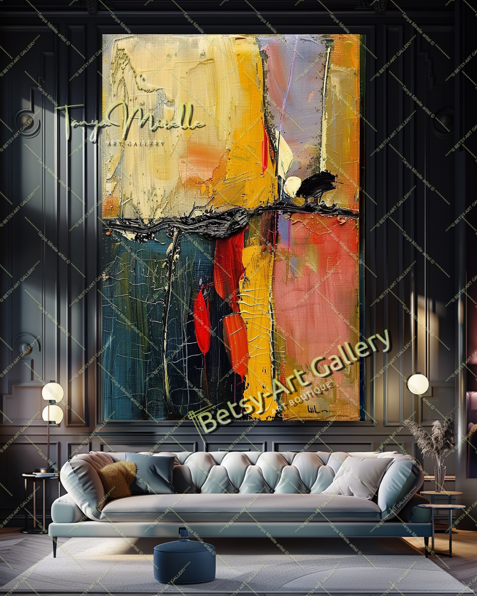 Colorful Impasto Painting – Abstract Modern Wall Art #130