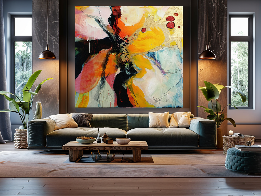 Bold Abstract Impasto Oil Painting – Modern Textured Canvas Art for Living Room – Large – Oil on Canvas – {{ product.title }} canvas artwork by Tanya Mirelle – modern wall decor – original artwork for home, living room, office, or gallery – original artwork by BETSY-ART GALLERY