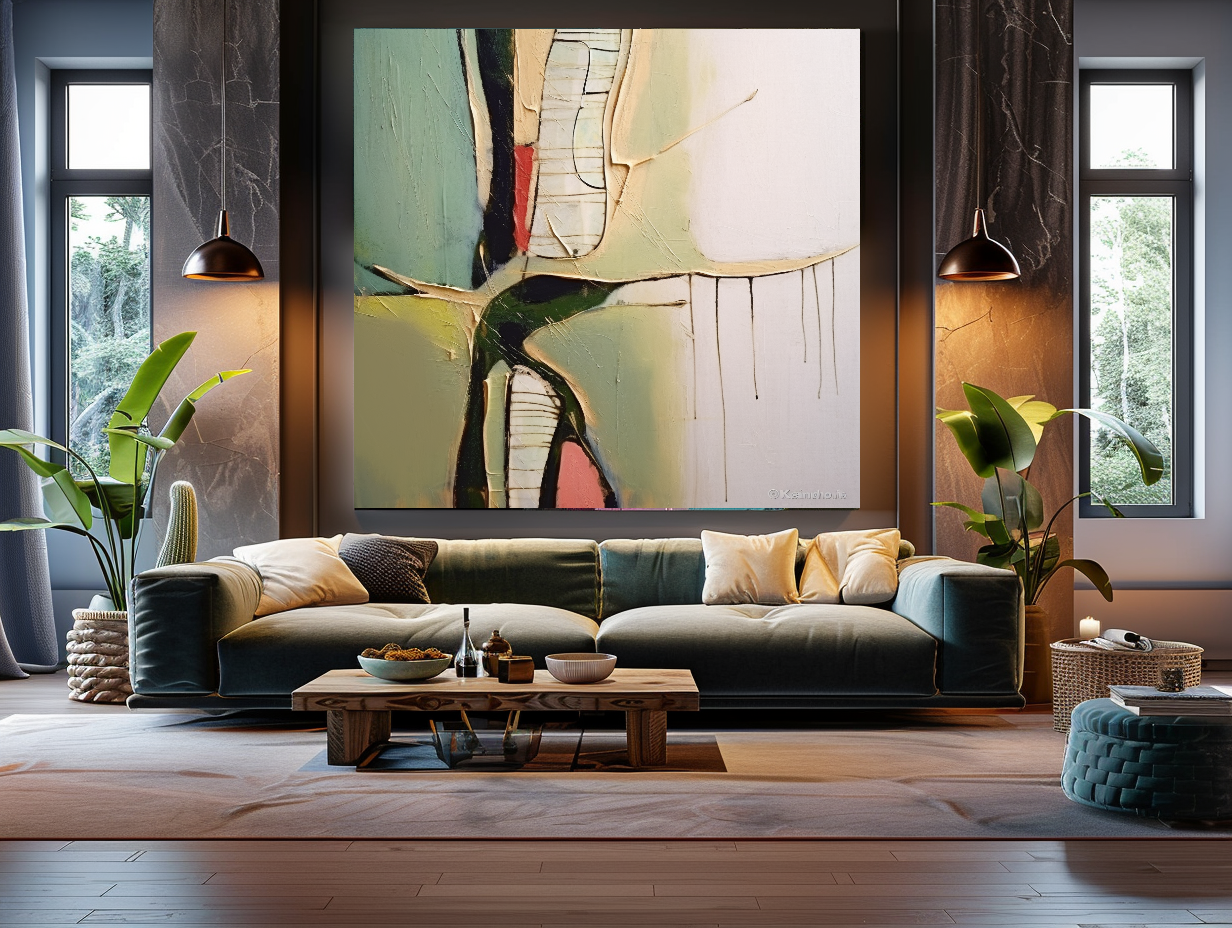 Unique Abstract Impasto Oil Painting on Canvas - Modern Wall Art for Living room