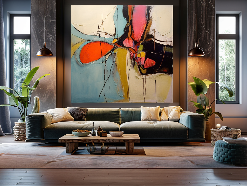 Unique Abstract Impasto Oil Painting on Canvas - Modern Wall Art for Living room – Large – Oil on Canvas – {{ product.title }} canvas artwork by Tanya Mirelle – modern wall decor – original artwork for home, living room, office, or gallery – original artwork by BETSY-ART GALLERY