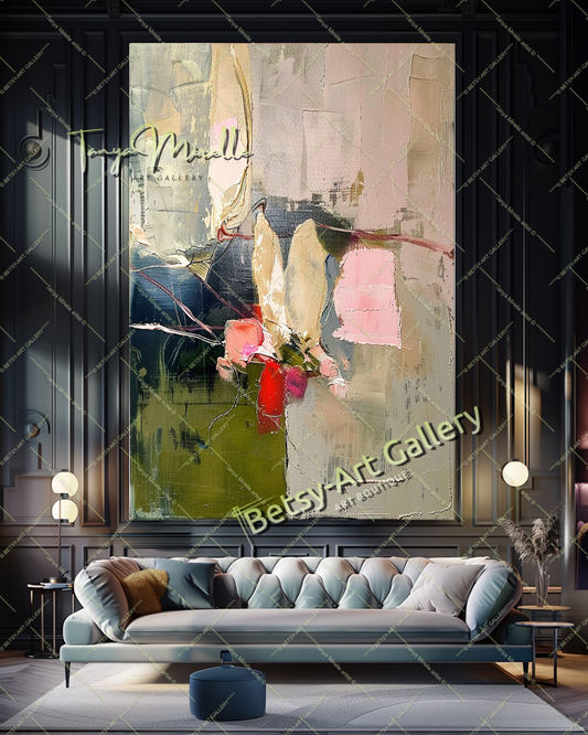 Colorful Abstract Painting – Modern Floral Wall Art #155