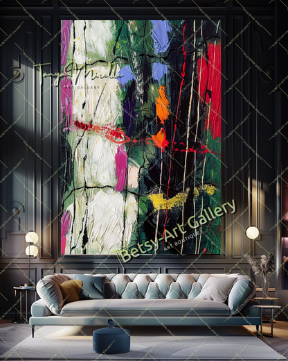 Vibrant Colors Abstract Painting – Contemporaryl Wall Art #161
