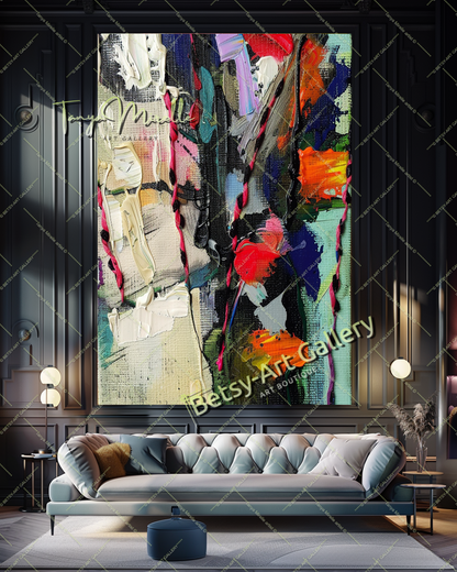 Vibrant Colors Abstract Painting – Contemporaryl Wall Art #161