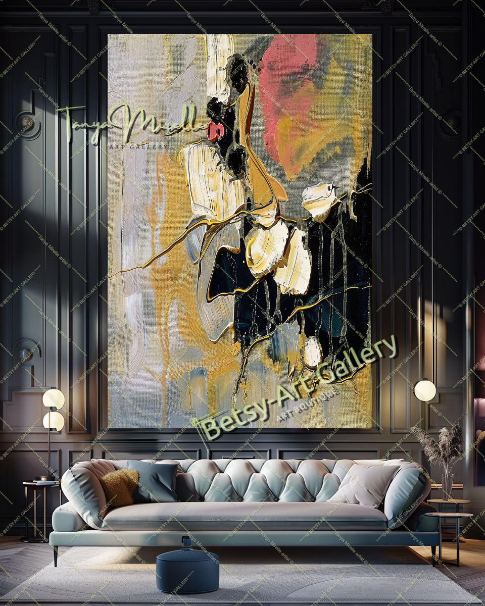 Earth Colors Abstract Painting – Contemporaryl Wall Art #162