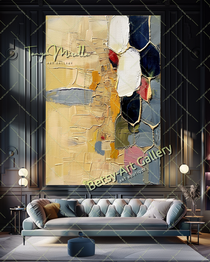 Honeycombs Abstract Painting – Contemporaryl Wall Art #163