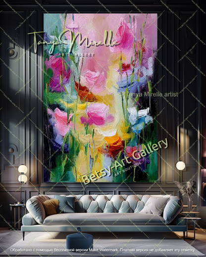 Abstract Floral Wall Art Modern Home Decor