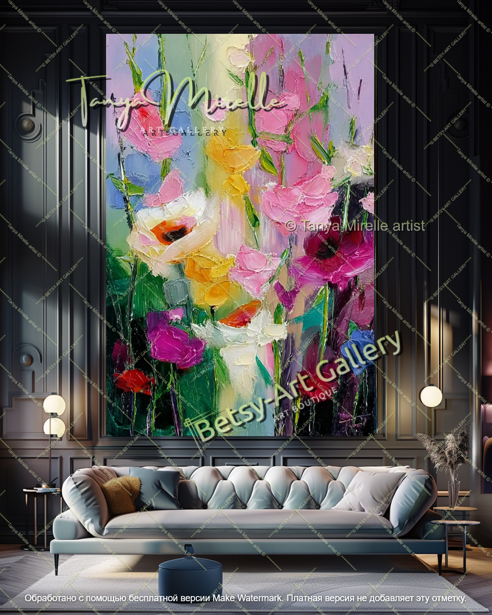 Abstract Floral Wall Art Modern Home Decor