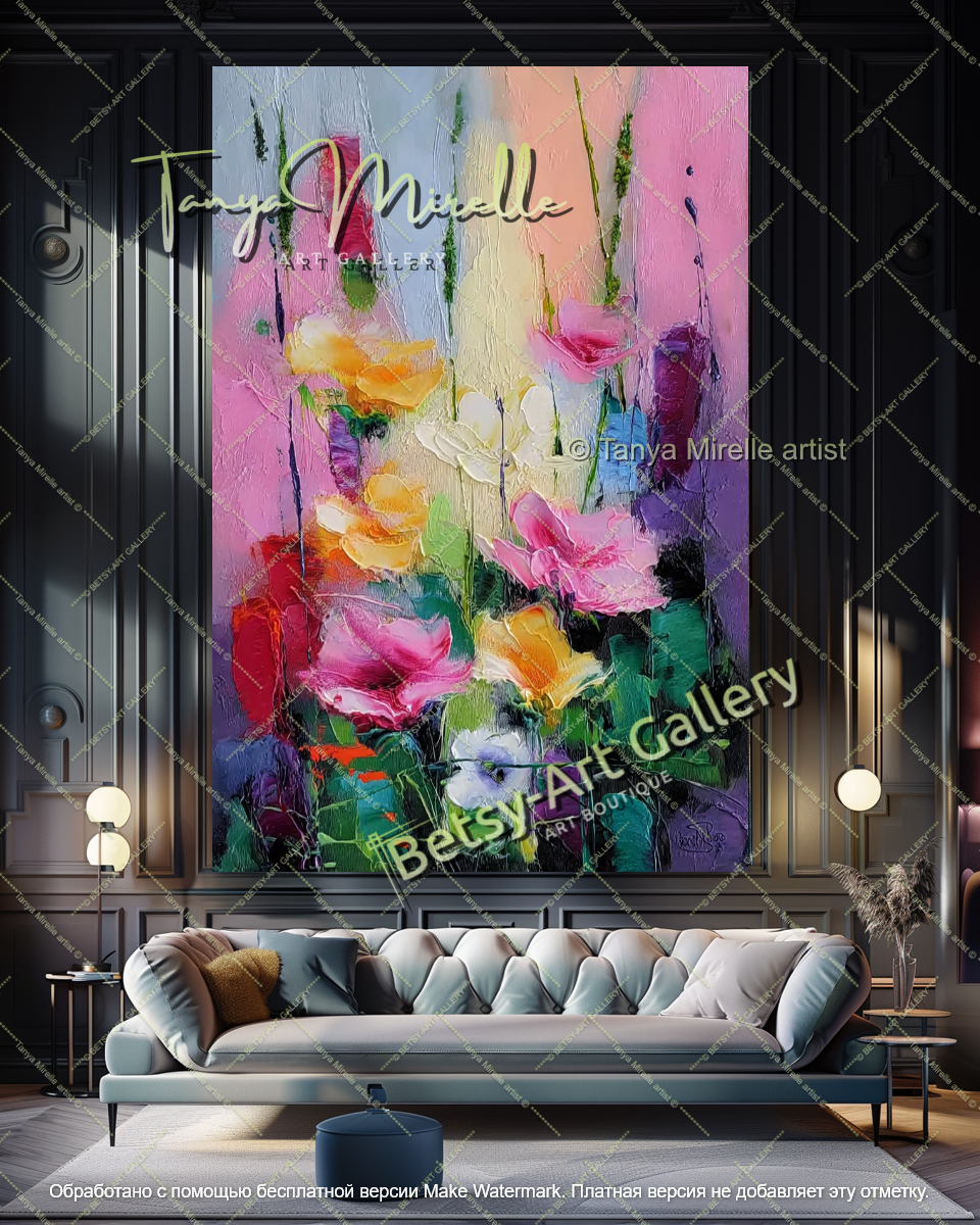 Abstract Floral Wall Art Modern Home Decor