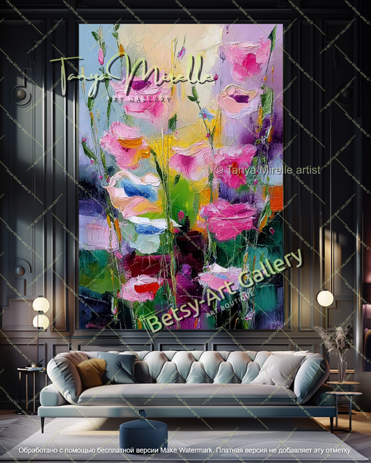 Abstract Floral Wall Art Modern Home Decor