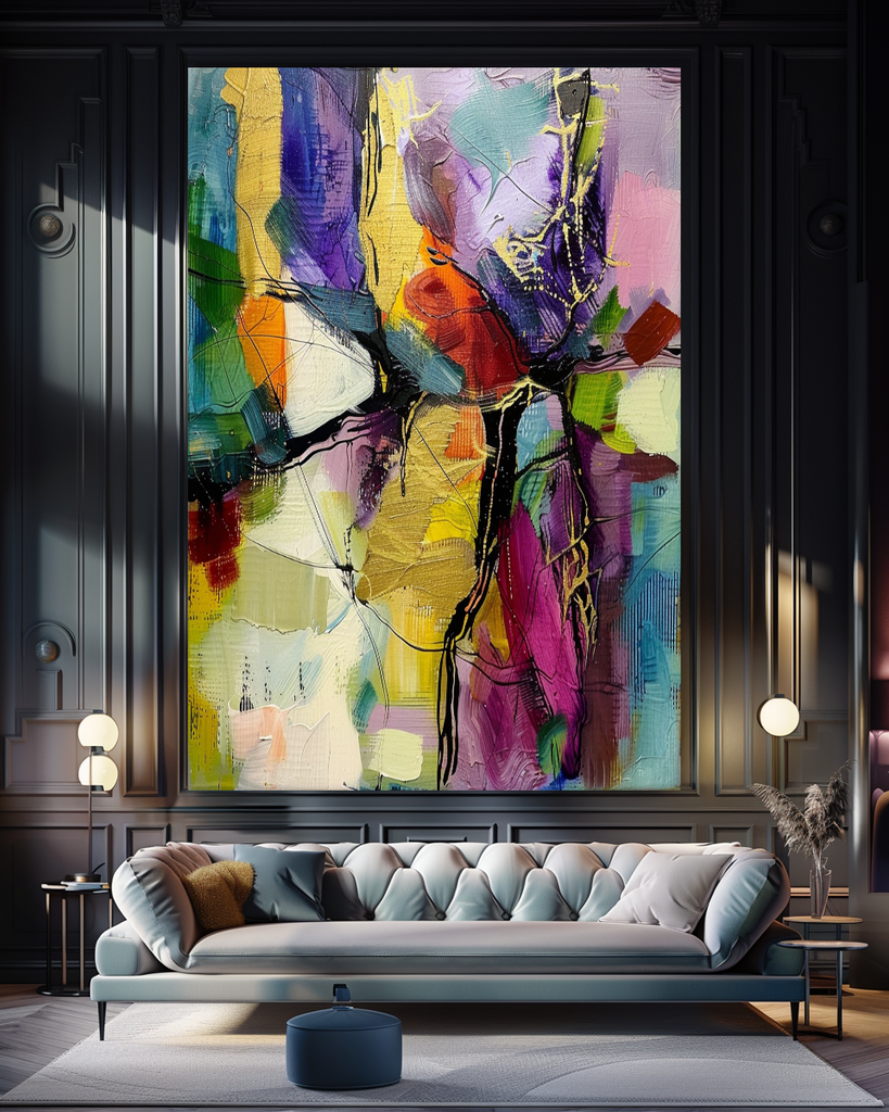 Modern Abstract Impasto Oil Painting on Canvas # 219 – Large – Oil on Canvas – {{ product.title }} canvas artwork by Tanya Mirelle – modern wall decor – original artwork for home, living room, office, or gallery – original artwork by BETSY-ART GALLERY