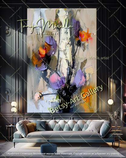 Abstract Flower Canvas Art for Modern Interiors
