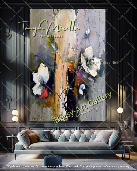Abstract Flower Canvas Art for Modern Interiors