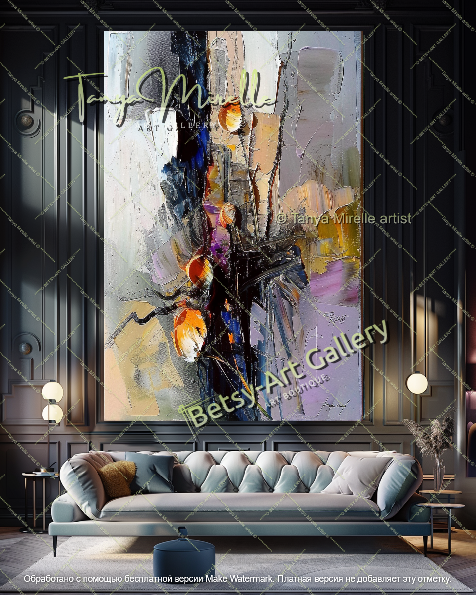 Large Statement Floral Wall Art Modern Canvas