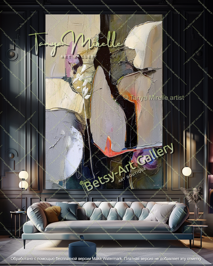 Large Statement Floral Wall Art Modern Canvas