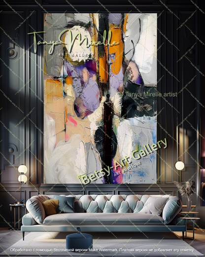 Large Statement Floral Wall Art Modern Canvas