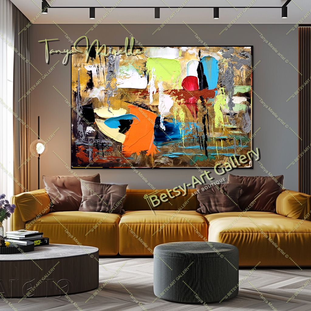 {{ product.title }} canvas artwork by Tanya Mirelle – modern wall decor – original artwork for home, living room, office, or gallery