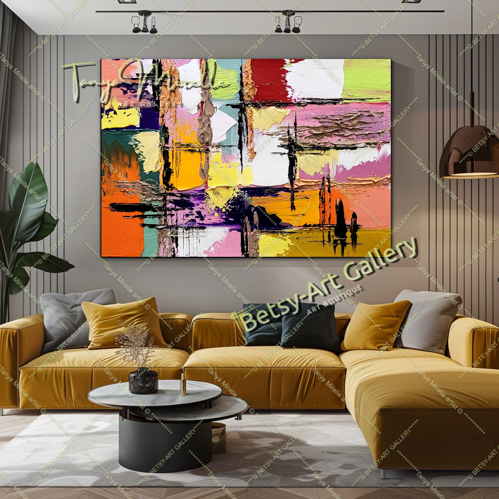 {{ product.title }} canvas artwork by Tanya Mirelle – modern wall decor – original artwork for home, living room, office, or gallery