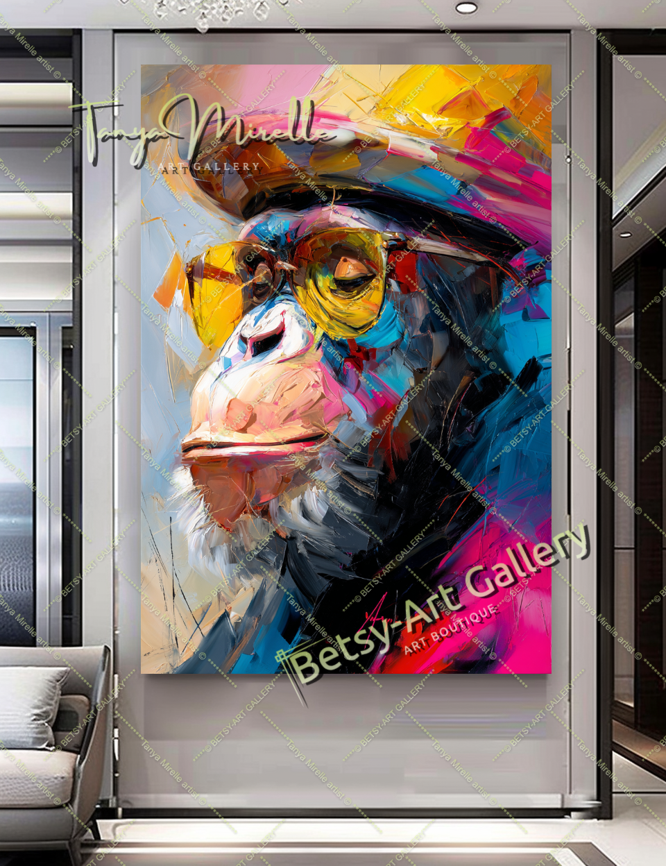 {{ product.title }} canvas artwork by Tanya Mirelle – modern wall decor – original artwork for home, living room, office, or gallery