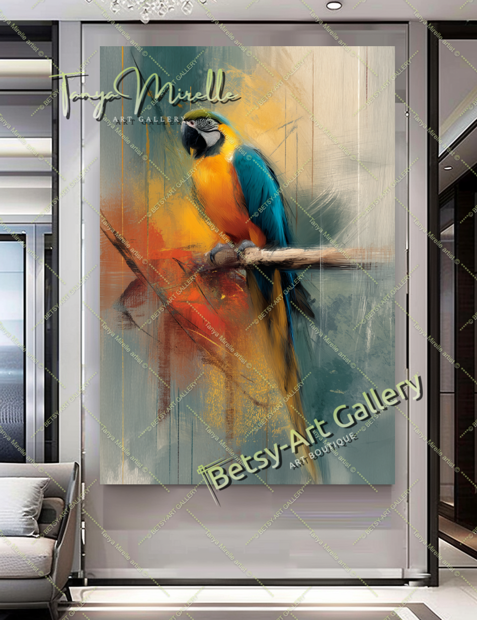 {{ product.title }} canvas artwork by Tanya Mirelle – modern wall decor – original artwork for home, living room, office, or gallery