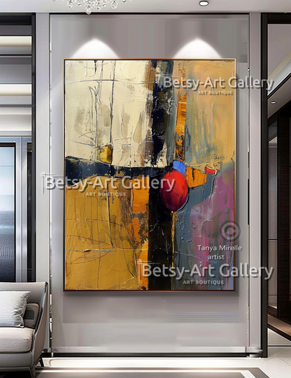 Colorful Abstract Painting on Canvas - Textured Impasto Artwork #56