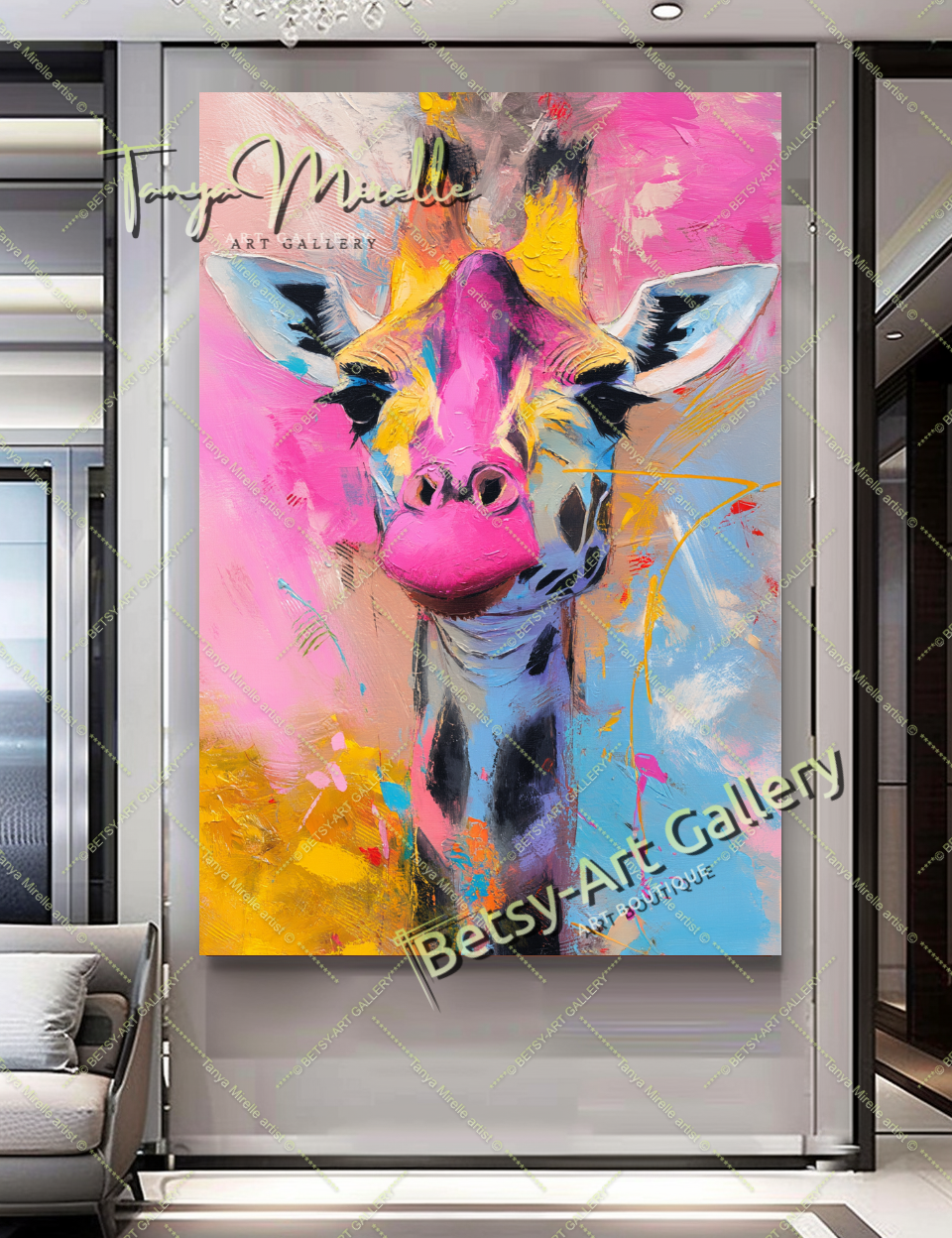 {{ product.title }} canvas artwork by Tanya Mirelle – modern wall decor – original artwork for home, living room, office, or gallery