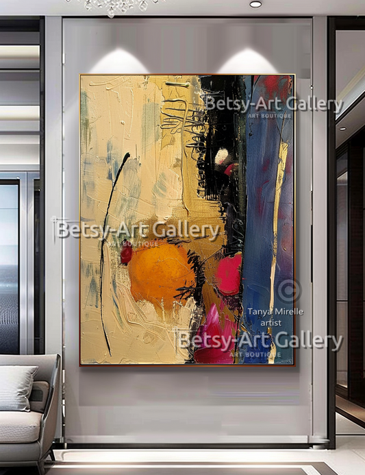 Colorful Abstract Painting on Canvas - Textured Impasto Artwork #58