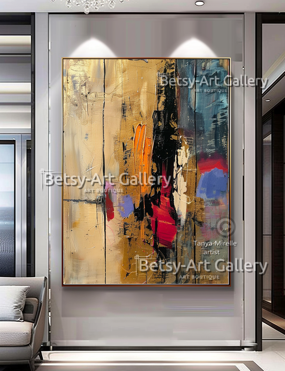 Colorful Abstract Painting on Canvas - Textured Impasto Artwork #56