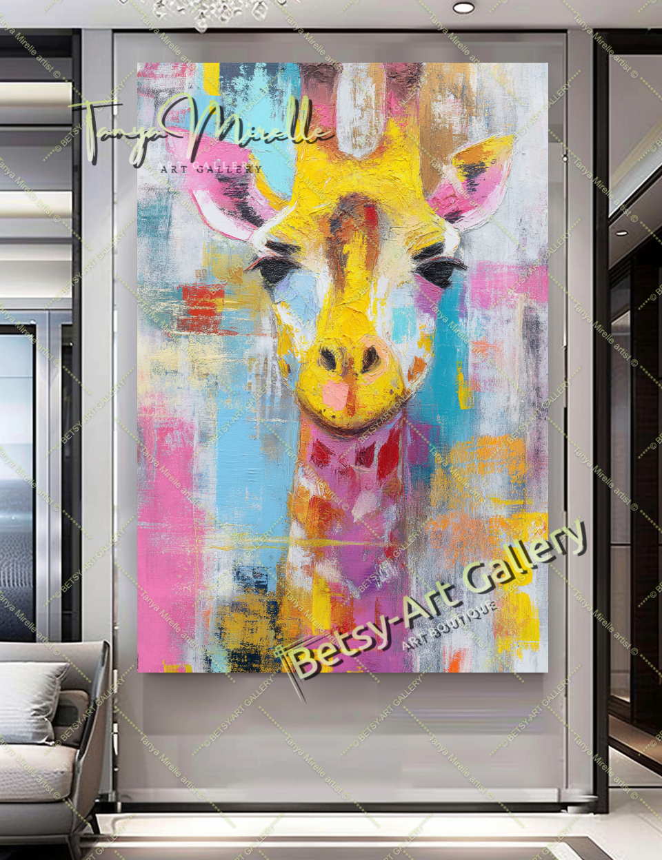 {{ product.title }} canvas artwork by Tanya Mirelle – modern wall decor – original artwork for home, living room, office, or gallery