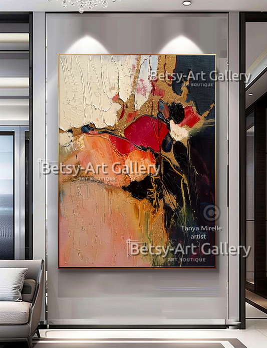 Vibrant Colors Abstract Painting on Canvas - Textured Impasto Artwork #59